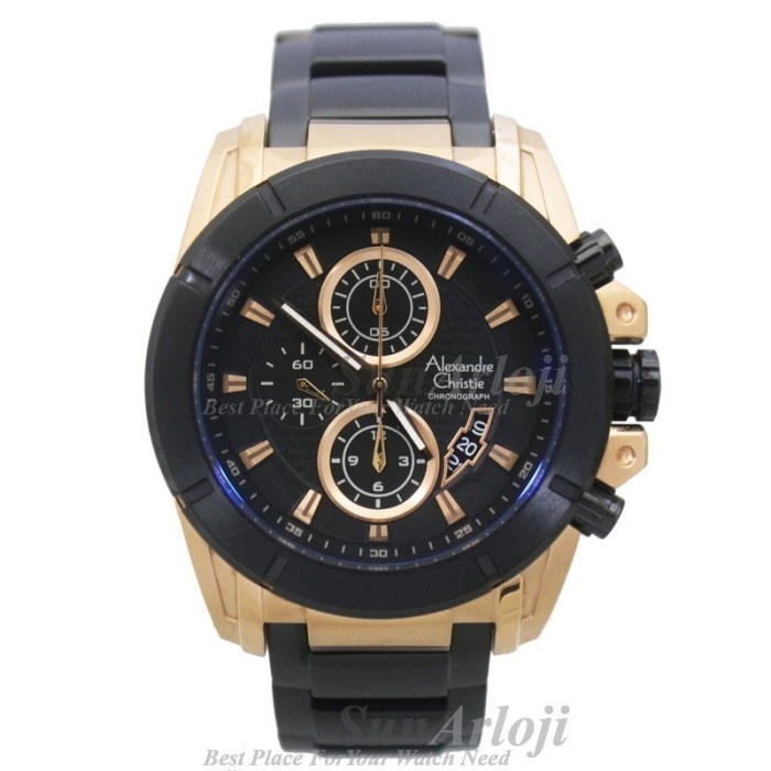✅Ori Alexandre Christie Ac 6226Mc Blk Gold Berkualitas