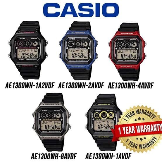 ✅Ori Jam Tangan Pria Casio Original Digital Ae-1300Wh Series Original 100 Terbatas