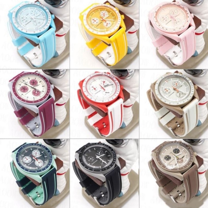 ✅Ori Strap Rubber Omega X Swatch Quick Realase Mission To The Moon Berkualitas