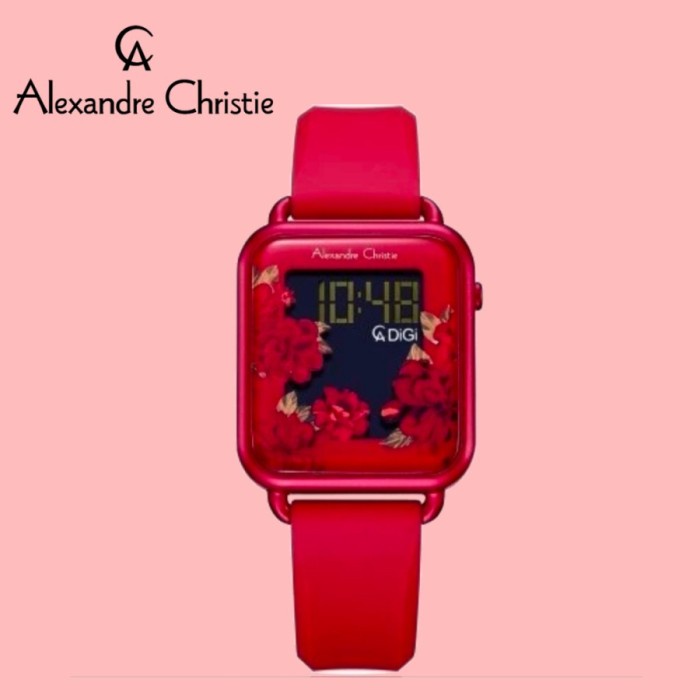 ✅New Jam Tangan Wanita Alexandre Christie Ac 9378 Ac9378 Digital Red Diskon