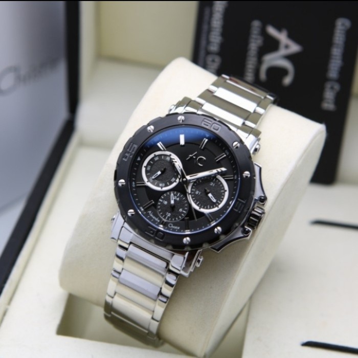 ✅Baru Alexandre Christie Original Wanita Ac 9205 / Ac9205 Silver Black Limited