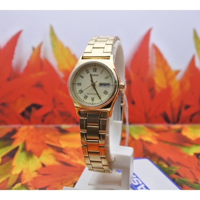 ✅Ori Casio Digital Jam Tangan Wanita Rantai Gold Ltp-V006G-9B Original Berkualitas