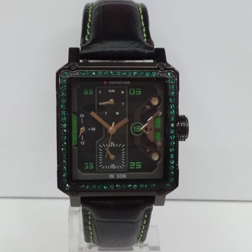 ✅Baru Jam Tangan Wanita Expedition E6695 Passion Black List Green Bisa Gojek