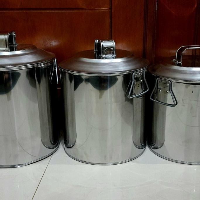 Panci stenlis rebus 50 ltr/Panci Soto lebar 40 cm/Dandang bubur