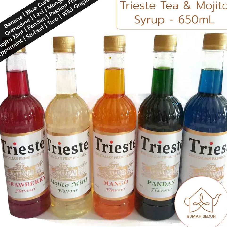 

12.12 Brand Trieste Italian Syrup 650mL - Tea and Mojito Syrup- Banana, Blue Curacao, Lychee, Mango, Mint, dll serbuuu !