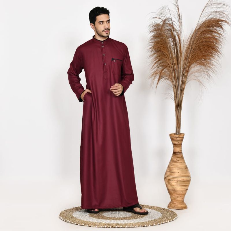 Jubah Dewasa Putih Polos bahan Toyobo gamis pria dewasa kombinasi