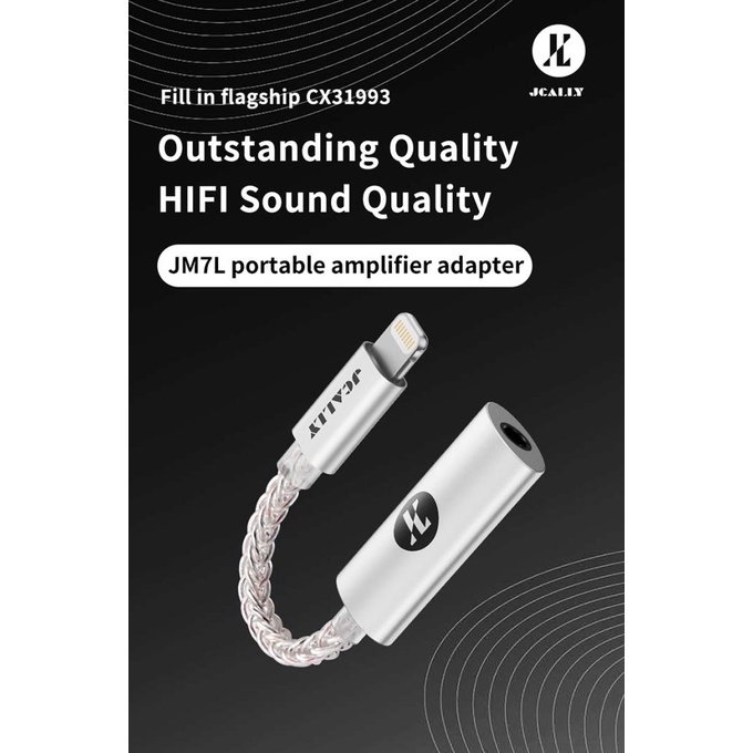 Jcally Jm7L Hires Dac Audio Digital Adapter Lightning To Jack 3.5Mm