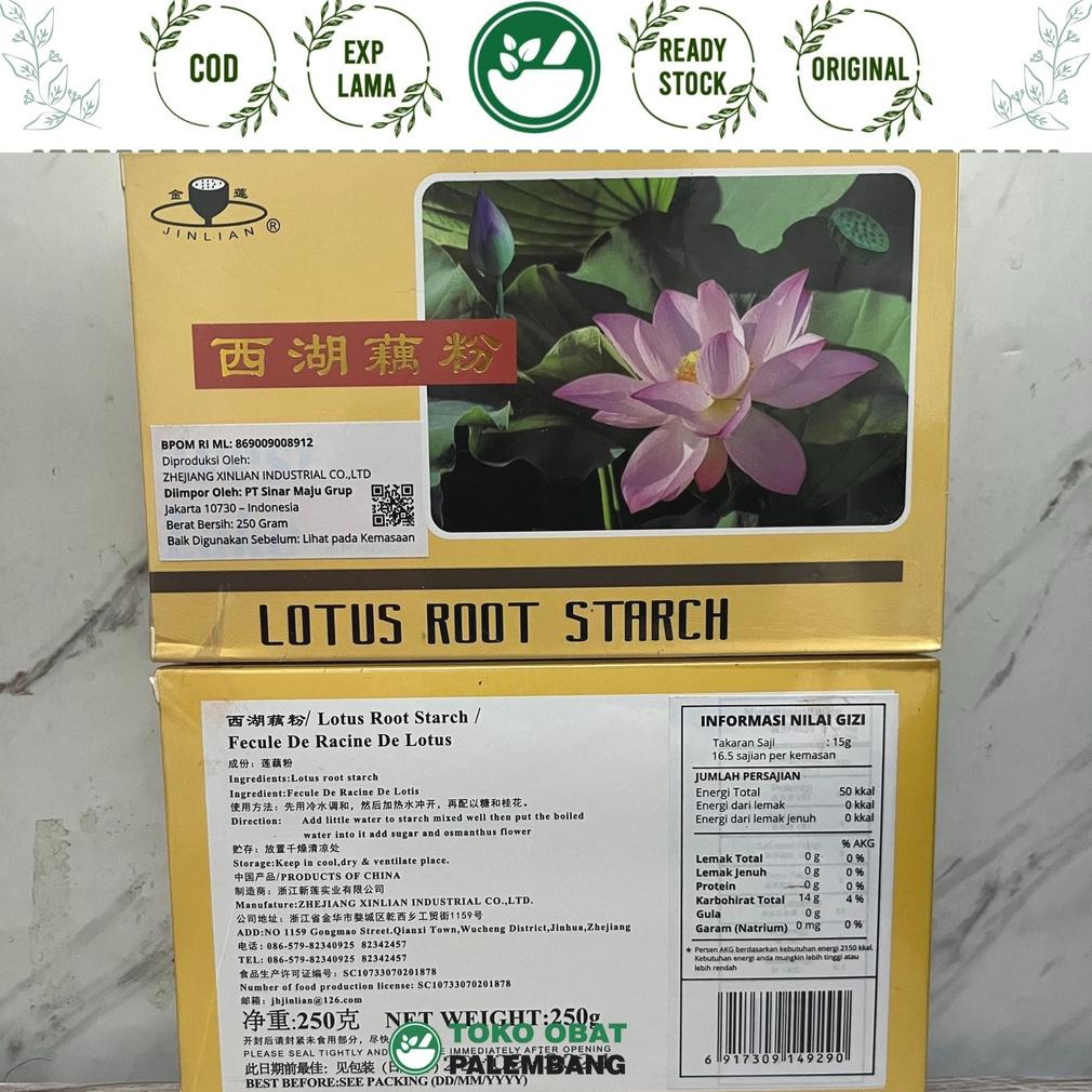 

( BAYAR DITEMPAT ) 1BOX LOTUS ROOT STARCH JINLIAN WEST LAKE 250G MINUMAN SERBUK PATI AKAR TERATAI GERD LIAN HUA FEN LIANHUAFEN ..
