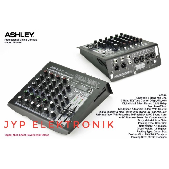 Mixer Audio Ashley Mix 400 Mixer Ashley Mix400 4 Channel Original