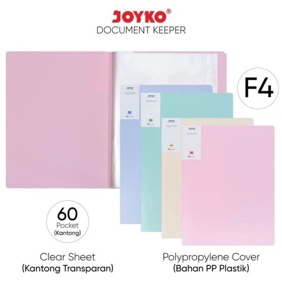 

Promo - Joyko Dokumen Keeper / Clear Holder DK-F60F4 F4 60 Sheet Pastel Color ,,