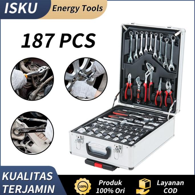 ISKU Toolkit Set 187pcs /kunci shock set /kunci Bengkel motor komplit