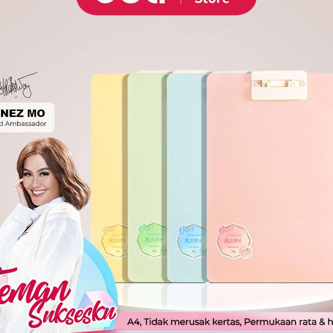 

[L20ご] Deli Papan Jalan / Papan Ujian / Clipboard A4 Tidak Merusak Kertas PE107.!