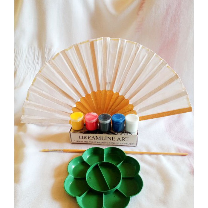 

[F47✪] [TERMURAH] Kipas Lukis / cat acrylic / cat lukis /kuas no.1 / palet /paket lengkap..