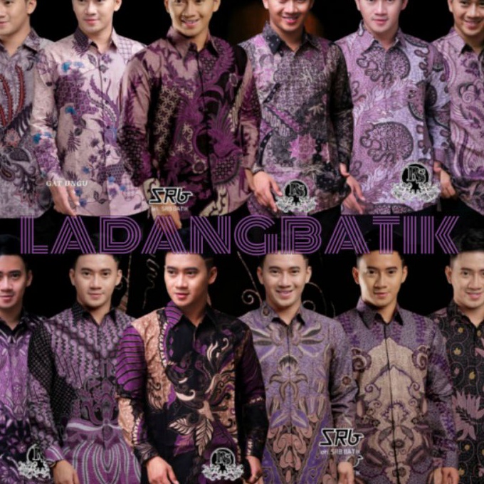 [U1978S> ATASAN KEMEJA BATIK PRIA LENGAN PANJANG WARNA UNGU LILAC PURPLE VIOLET / HEM BATIK PRIA WAR