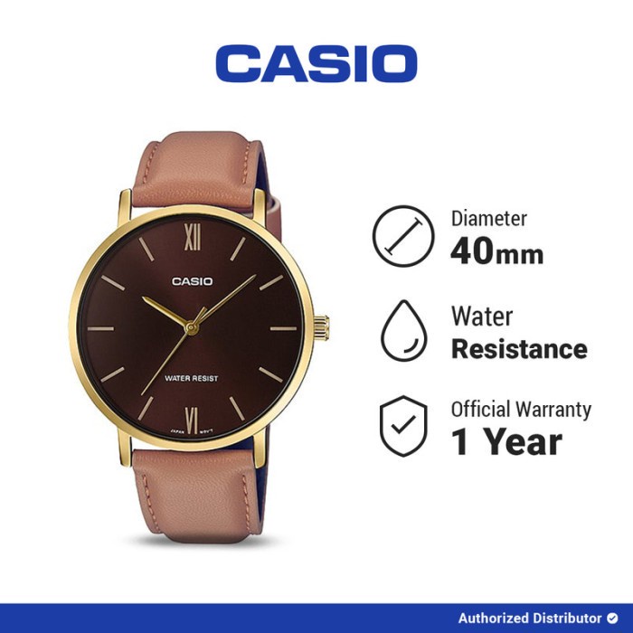 [READY INSTANT] Casio Jam Tangan Analog Pria MTP-VT01GL-5BUDF