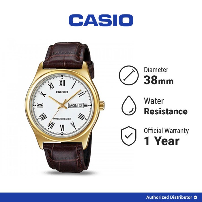 [READY INSTANT] Casio MTP Jam Tangan Pria MTP-V006GL-7BUDF Genuine Leather