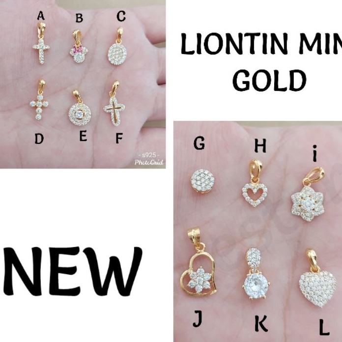 (L32☆) LIONTIN MINI GOLD PERAK ASLI 925 LAPIS MAS KUNING LTGOLD.