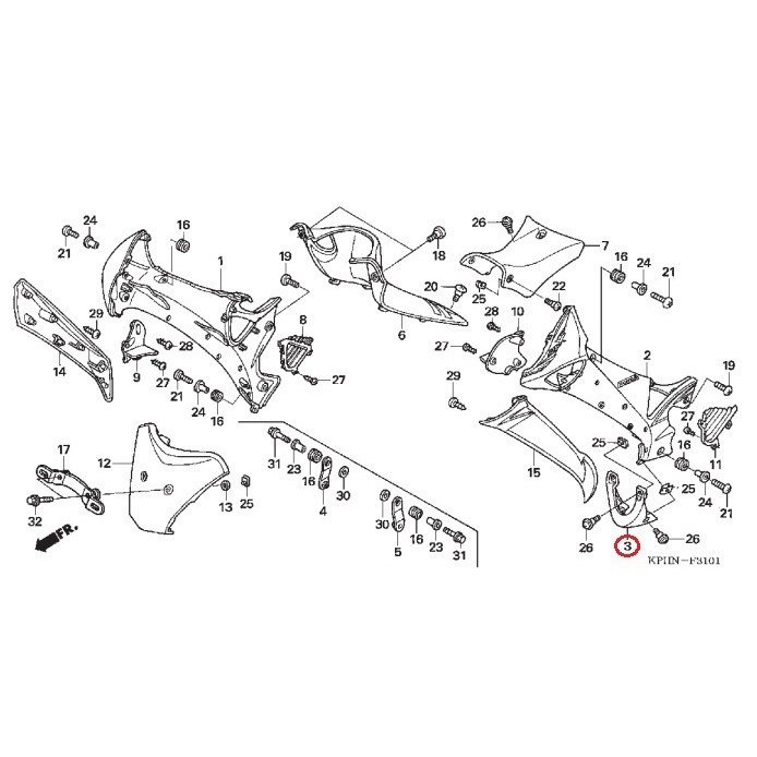 Cover Under Hitam Supra X 125 Injection - 64310KTM850FMB ORIGINAL