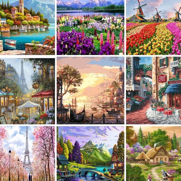 

(F13㊖] Canvas Paint By Number Kit Digital Oil Painting DIY Paint By Number!