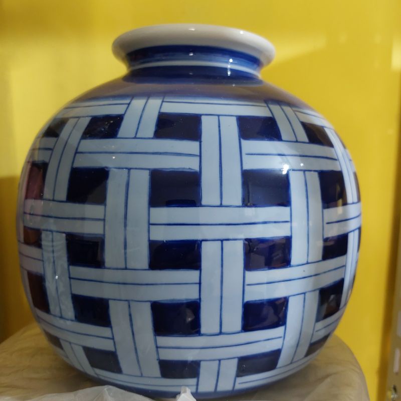 Pajangan vas bulat keramik/vas bunga guci bulat