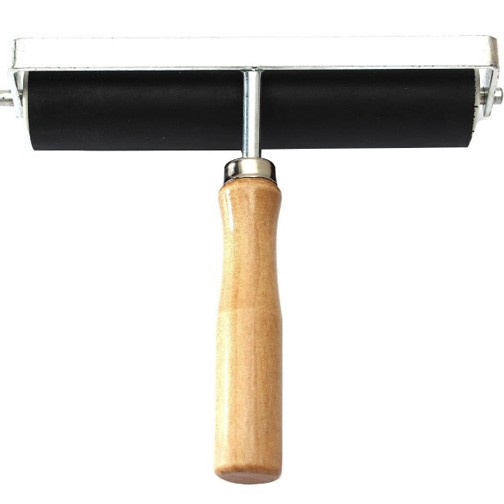 

(N50-✔] Rubber Roller 15cm (Wood Handle)㊛..