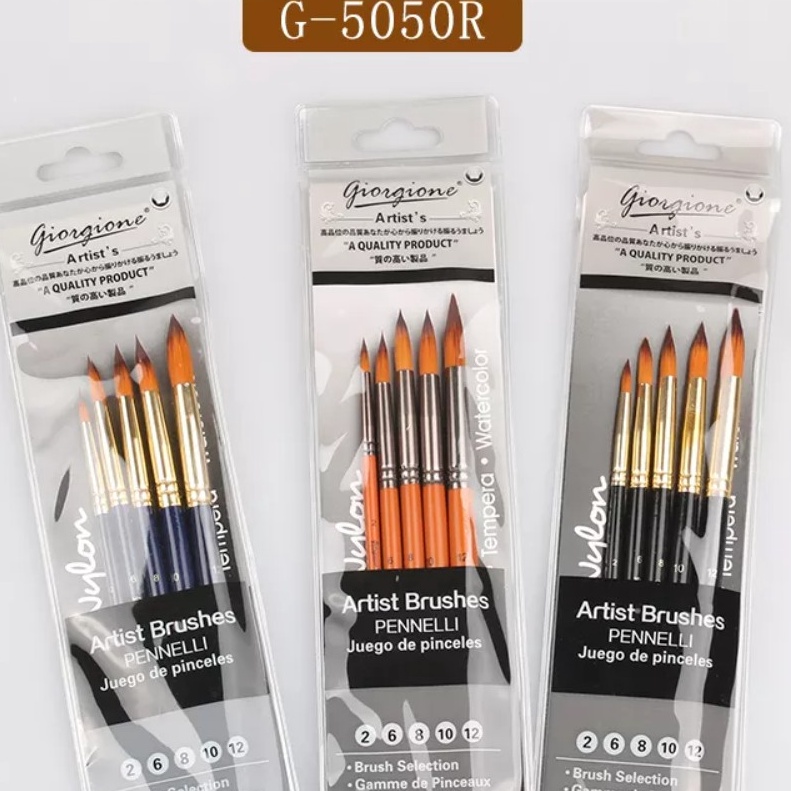

(P22-☆] Giorgione Brush Set 5 pcs G-5050R Kuas Lukis Nylon✯..