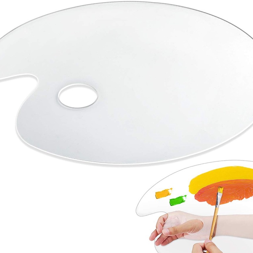 

(P59-✔] Palet Lukis Akrilik Transparan Oval 19x29 cm / Clear Palette◆..
