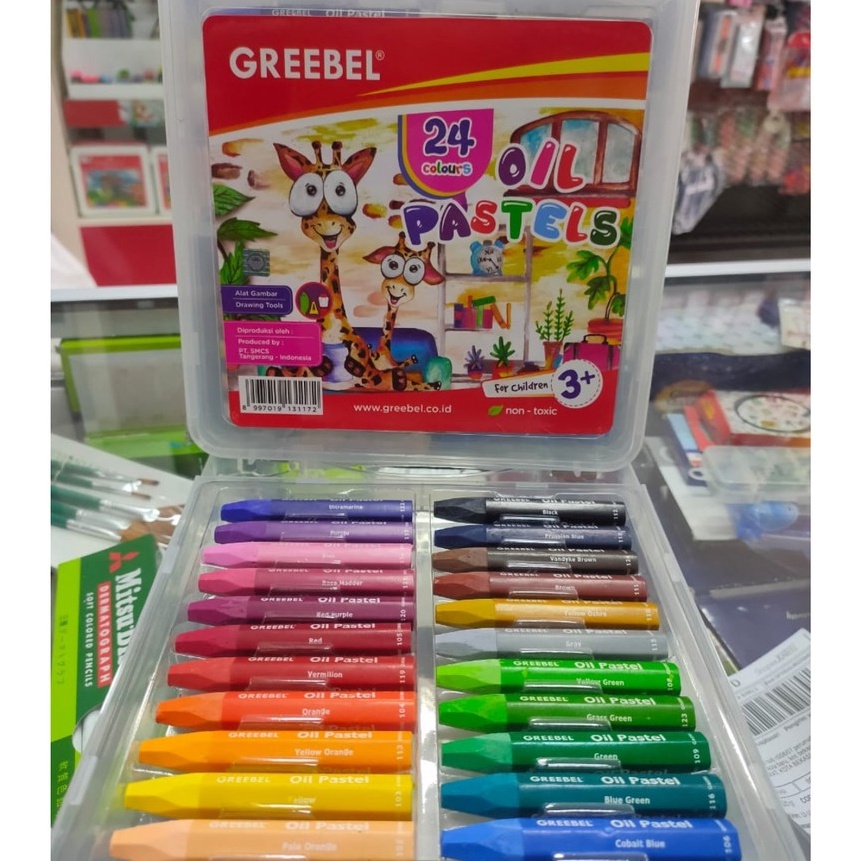 

(K89-➲> Crayon greebel oil pastel pp 24 c 24 warna㊚.!