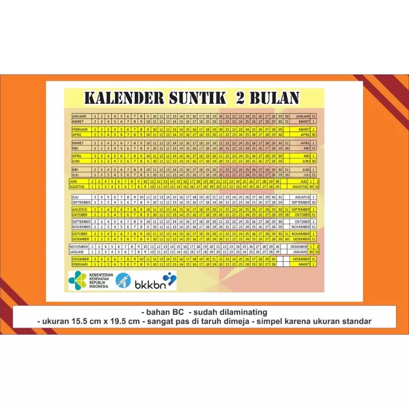 

Kalender KB 2 Bulan Laminating