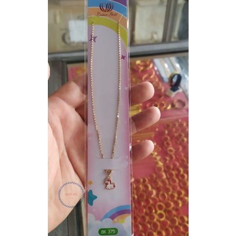 Kalung fancy anak liontin little pony emas kadar 375