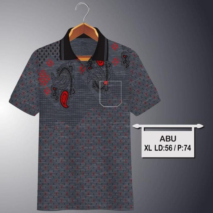 Kaos Polo Korea Saku Dewasa Motif Batik Crocodile 02 | Kaos Kerah Pria