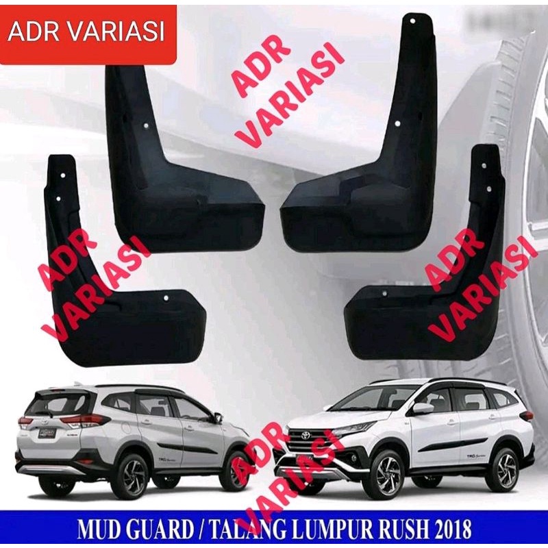 Mudguard/ karpet lumpur mobil All New Rush Terios 2018 2019 2020 2021 2022 GR Sport Hitam