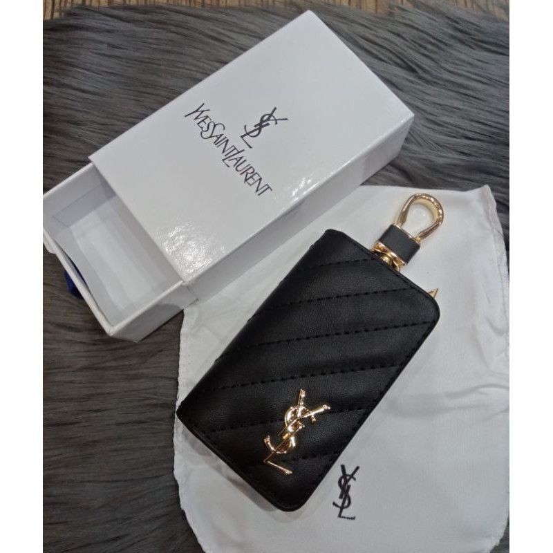 DOMPET GANTUNGAN KUNCI STNK MOBIL DAN MOTOR YSL BAHAN IMPORT PREMIUM QUALITY