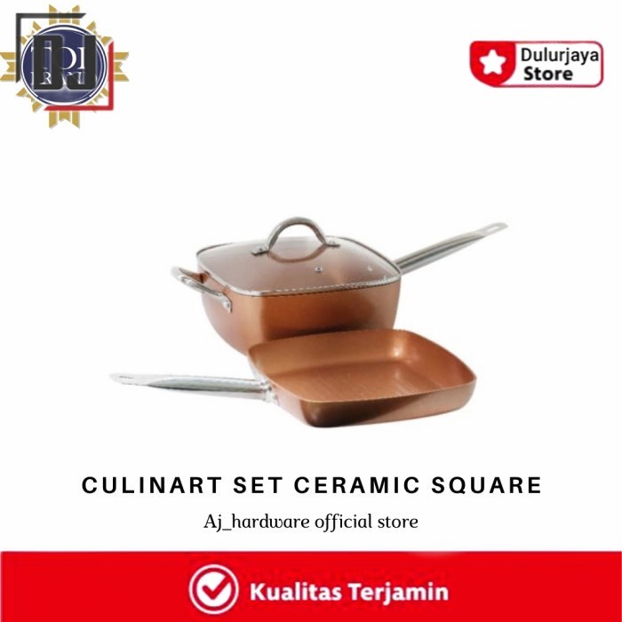 [New] Culinart Set Ceramic Square Cookware Wajan Penggorengan Terbaru
