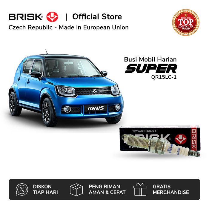 Busi Mobil Suzuki Ignis Brisk Super Qr15Lc-1 Kode It085