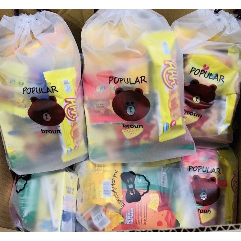 

FSQJ7443 Snack Ulang Tahun Anak Kemasan Pouch Bingkisan ulang tahun Anak Hampers Ultah