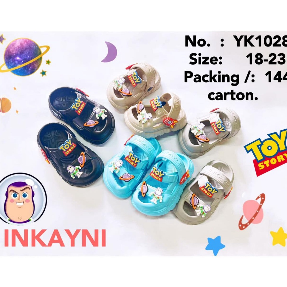 BCNJ6890  YK1028 Sandal Anak Laki-Laki Tali Belakang Sandal Selop Jibbitz Anak Cowok Merek Inkayni U