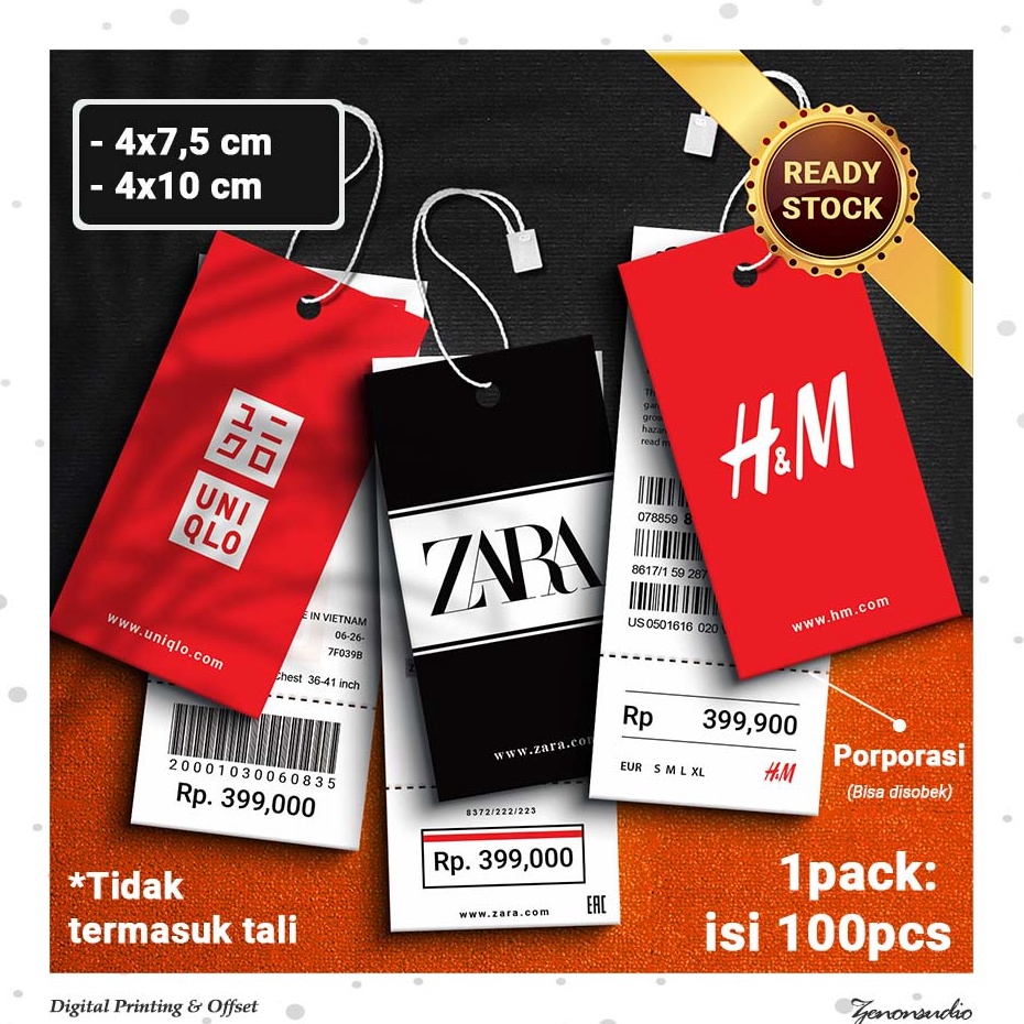 

DNYJ5630 [100pcs] Hangtag Label Baju Brand Hang Tag Import Pakaian BM Porporasi (Ready Stock)