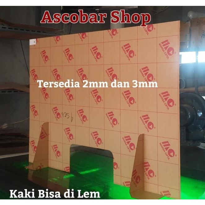 

Sekat Acrylic 2Mm Lebar 120X80Cm Meja Teller Kasir Partisi Pembatas