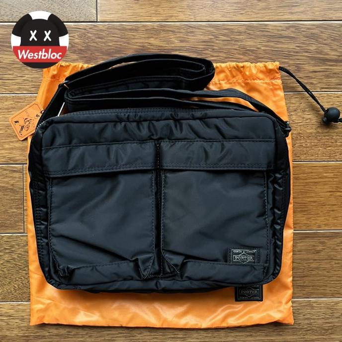 PORTER JAPAN TANKER SHOULDER BAG L BLACK - WAIST TOTE TAS BACKPACK ENGLAWINATA5