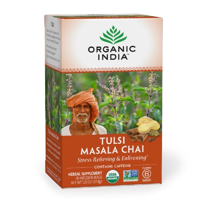 

Organic India Tulsi Masala Chai Stress Relief & Enliven Tea 18s x 2.1g