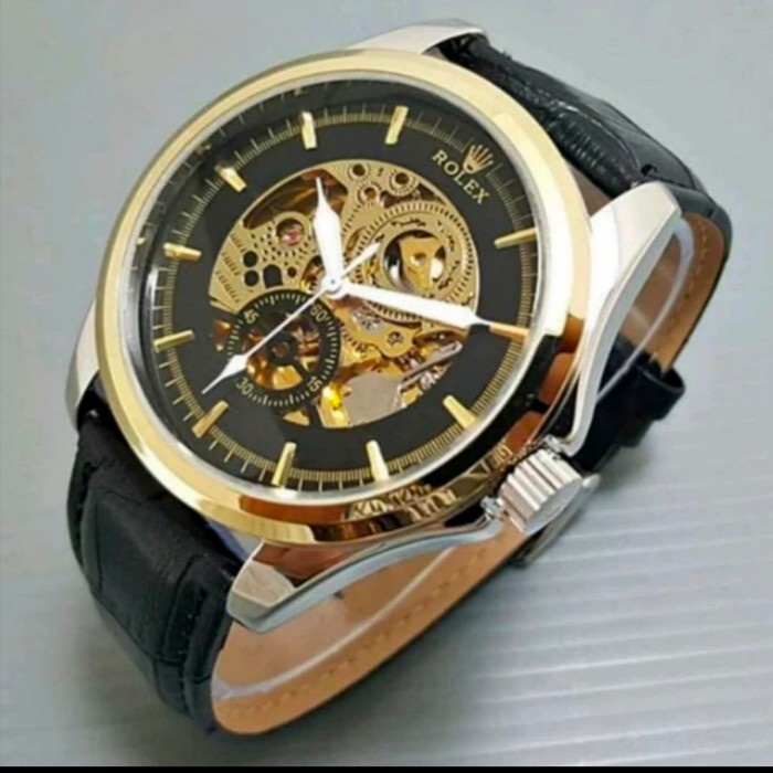 TERMURAH Readyy  Jam Tangan Pria Rolex Automatic Tali Kulit /JAM TANGAN ANTI AIR/JAM TANGAN