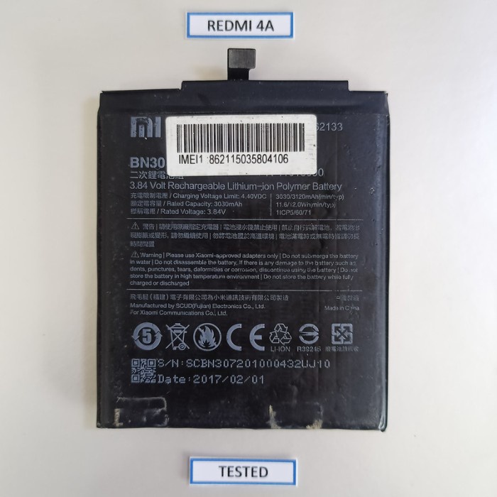 Baterai Bateray Batrai Redmi 4A Original Copotan
