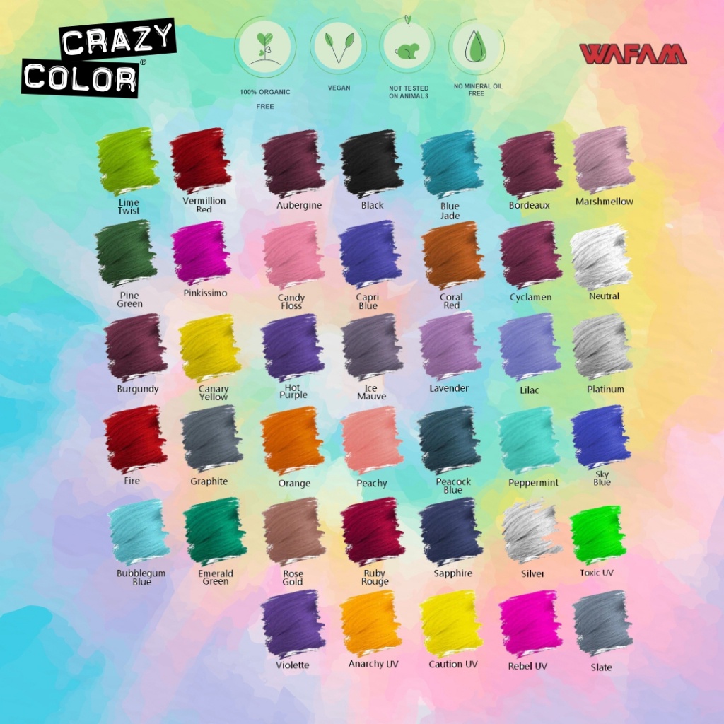 Crazy Color Color Se-Permanent Pewarna Cat Rambut Vegan Katalog 1