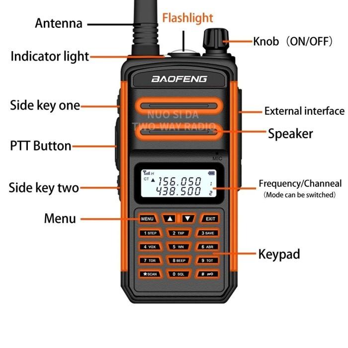 BEBAS ONGKIR HT BF-S5 PLUS WALKIE TALKIE UHF VHF RADIO18W 9500MAH UP TO 30KM