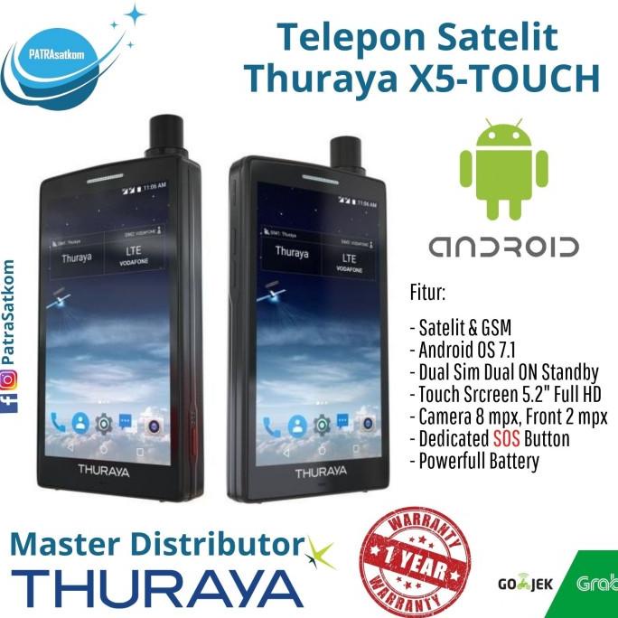 TELEPON SATELIT THURAYA X5 TOUCH dengan Android OS SAT & GSM always ON