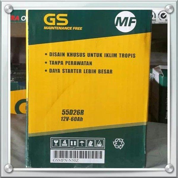 aki mobil Battery GS astra type GS MF N50Z 12volt 60 amper khusus go