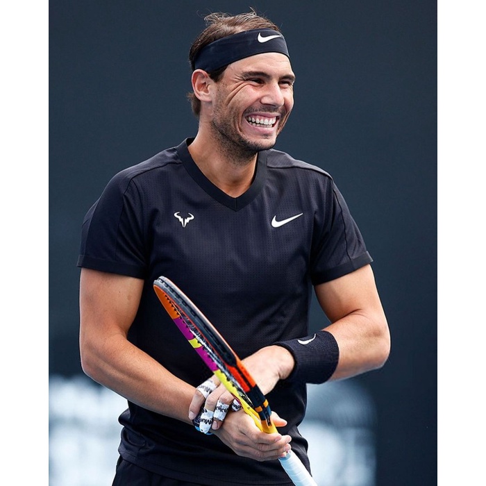 Define Baju Jersey Tenis Tennis Court Rafa Melbourne Summer 2022 Black