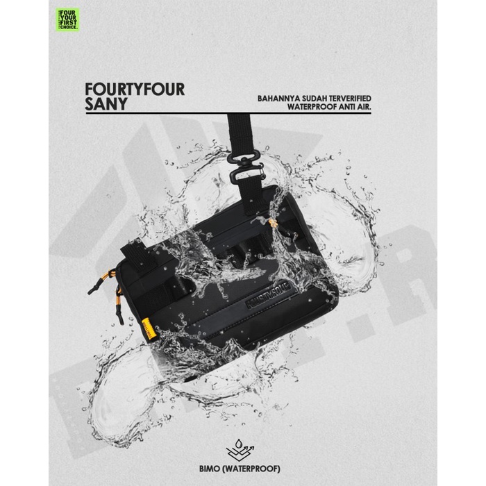 tas selempang FOURTYFOUR SANY - Tas Selempang Pria 2 in 1 Bisa Handbag dan Slingbag - Hitam(H5A9) ta