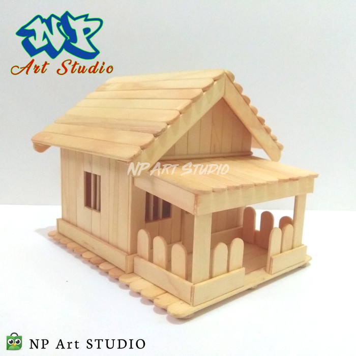 Miniatur Rumah Adat Betawi Dari Stik Es Krim Ready